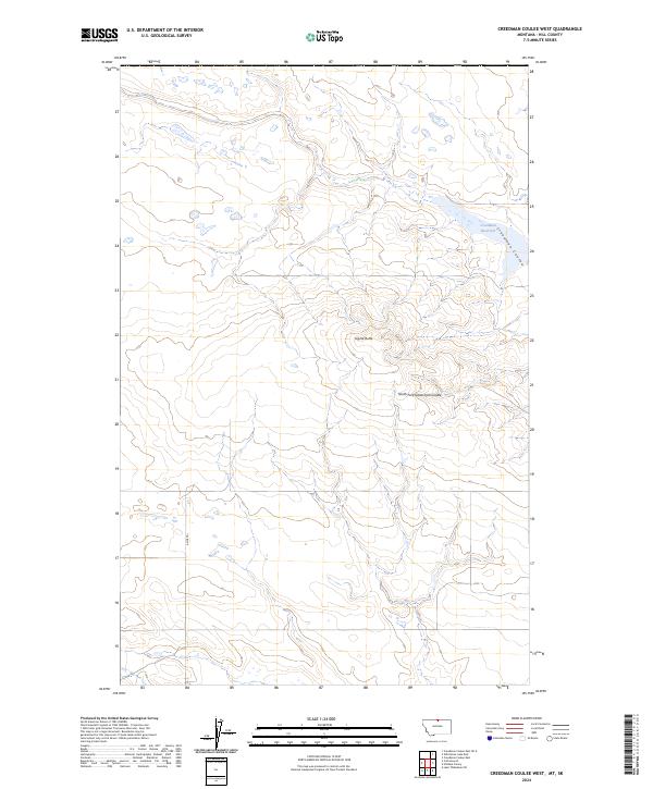 Creedman Coulee West topographic map thumbnail