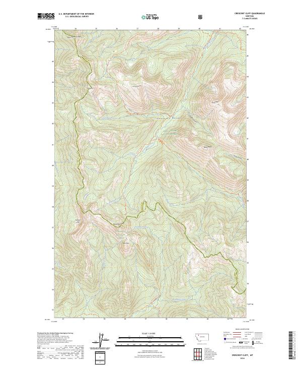 Crescent Cliff topographic map thumbnail