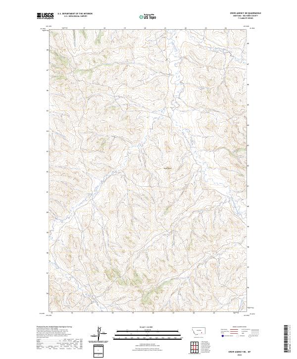Crow Agency NE topographic map thumbnail
