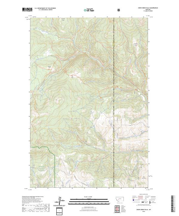 Crow Creek Falls topographic map thumbnail