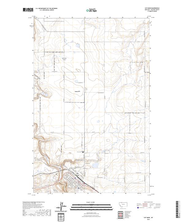 Cut Bank topographic map thumbnail