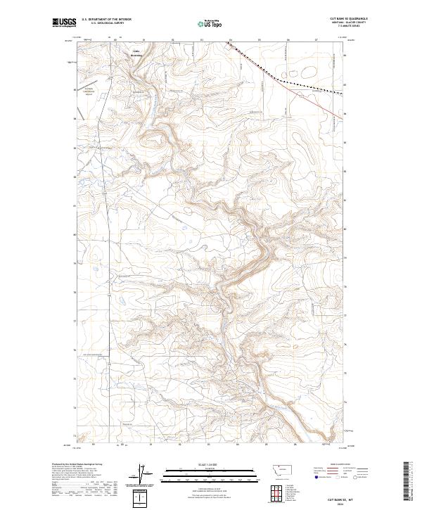 Cut Bank SE topographic map thumbnail
