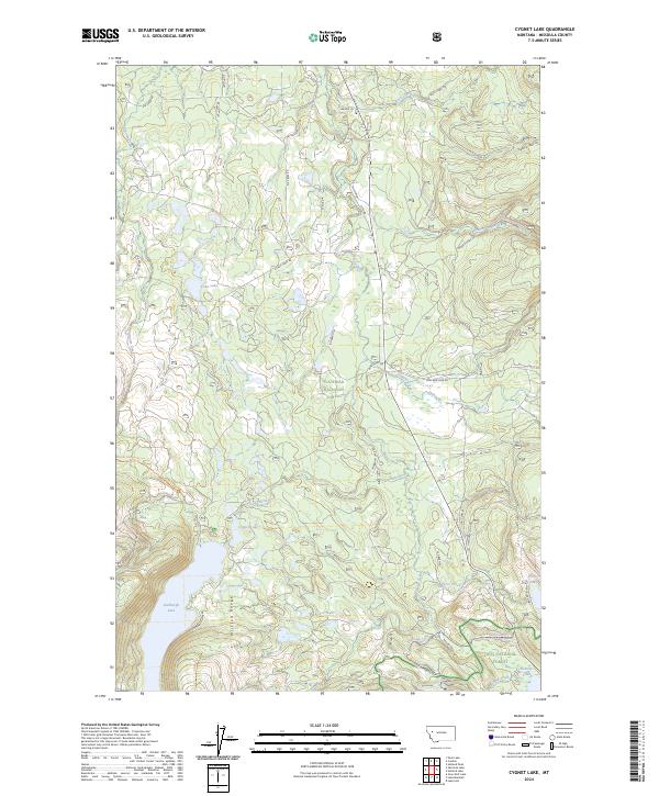 Cygnet Lake topographic map thumbnail