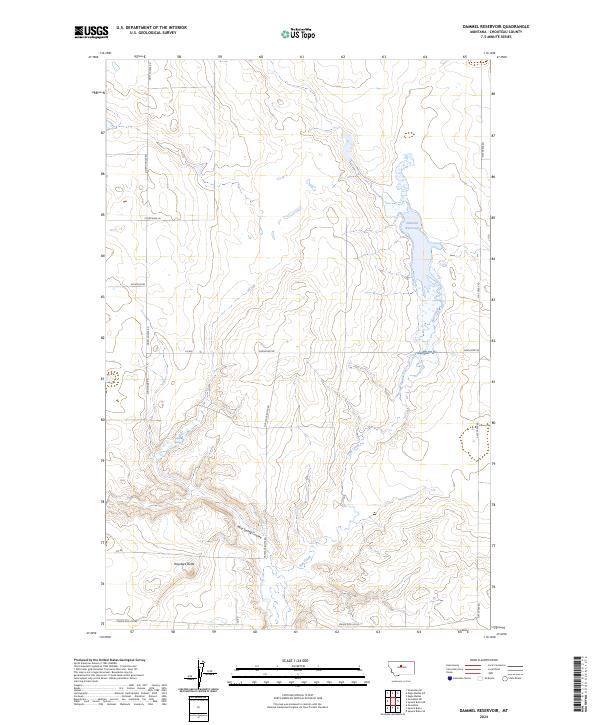 Dammel Reservoir topographic map thumbnail