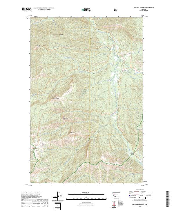 Danaher Mountain topographic map thumbnail
