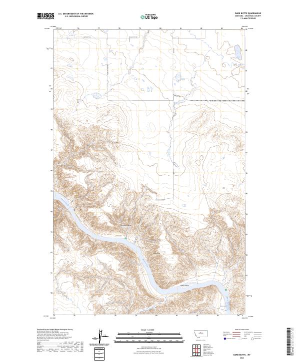 Dark Butte topographic map thumbnail