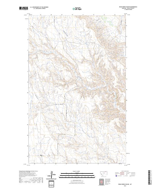Dead Horse Coulee topographic map thumbnail