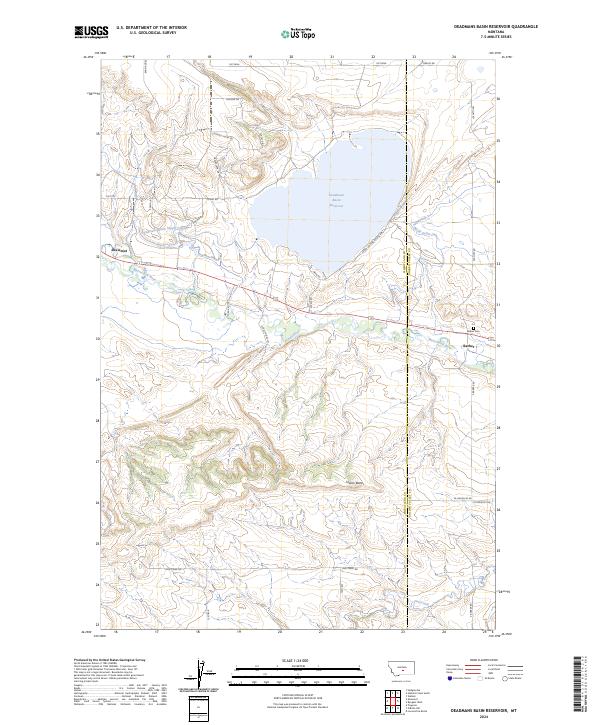 Deadmans Basin Reservoir topographic map thumbnail