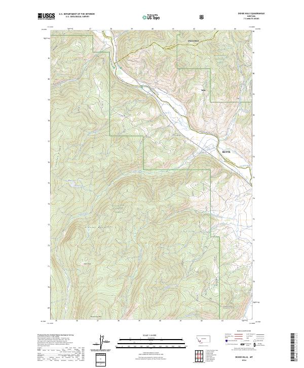 Dickie Hills topographic map thumbnail