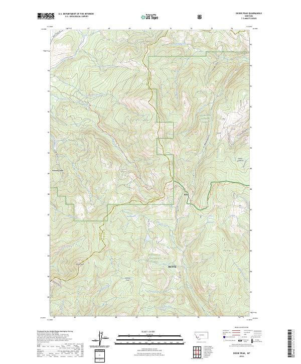 Dickie Peak topographic map thumbnail