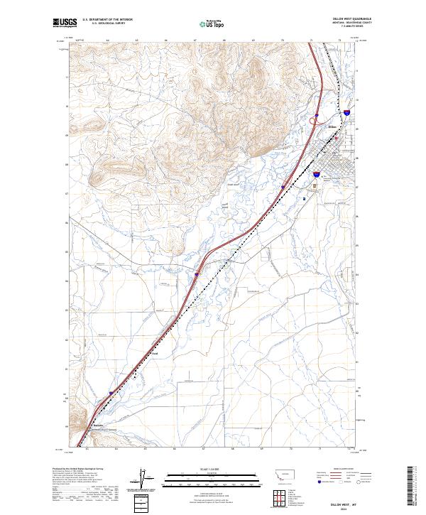 Dillon West topographic map thumbnail