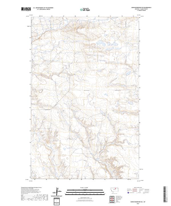 Down Reservoir SW topographic map thumbnail