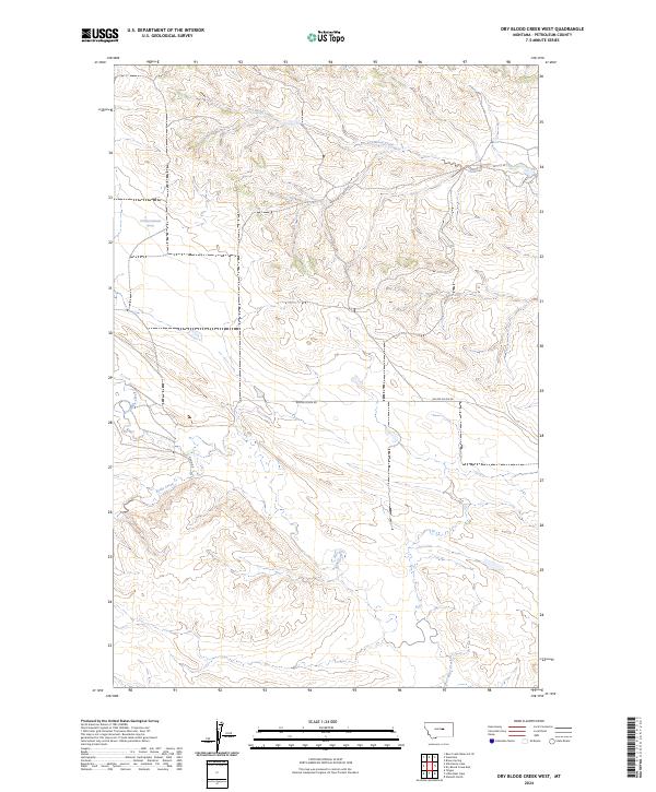Dry Blood Creek West topographic map thumbnail
