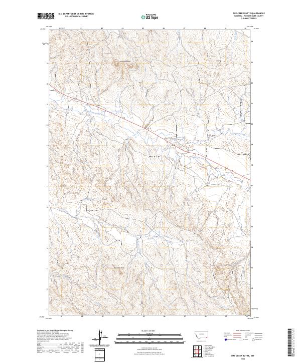 Dry Creek Butte topographic map thumbnail