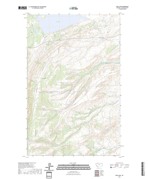 Duck Lake topographic map thumbnail