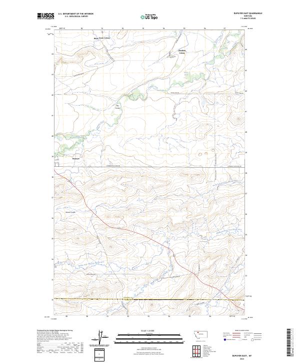 Dupuyer East topographic map thumbnail