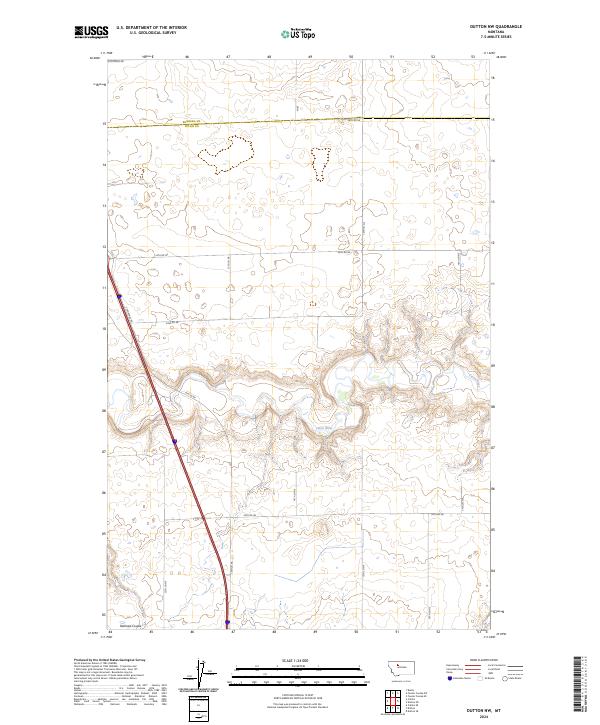 Dutton NW topographic map thumbnail