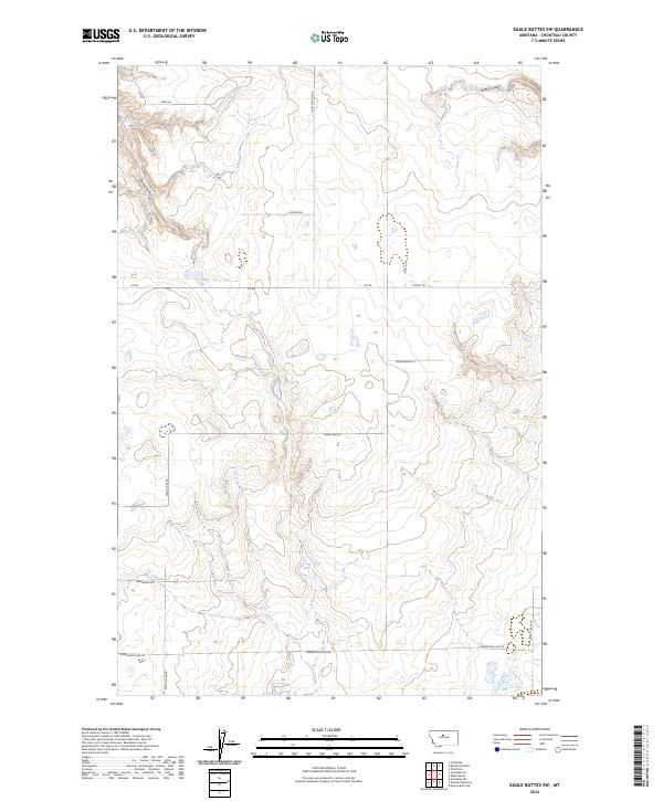 Eagle Buttes SW topographic map thumbnail