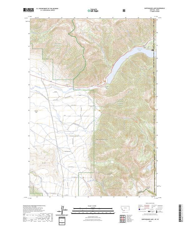 Earthquake Lake topographic map thumbnail