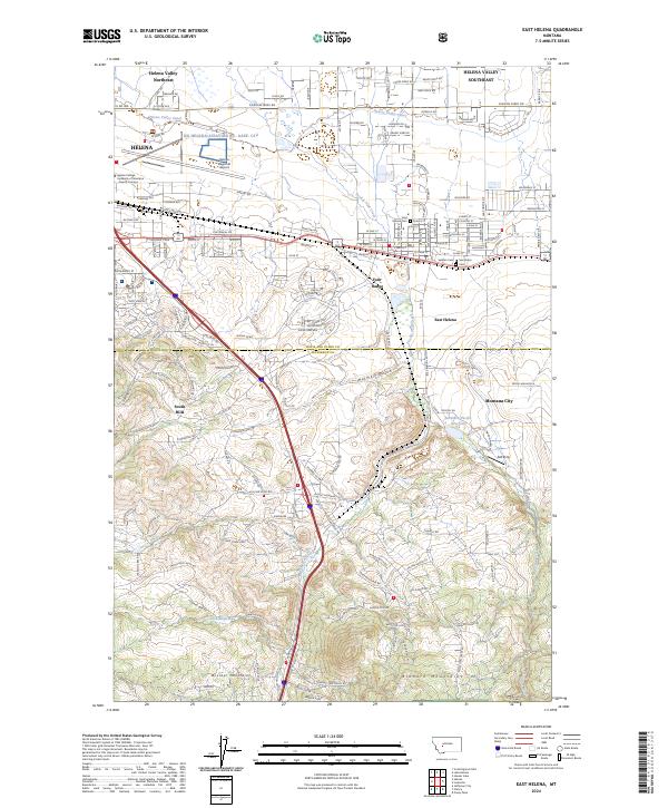 East Helena topographic map thumbnail