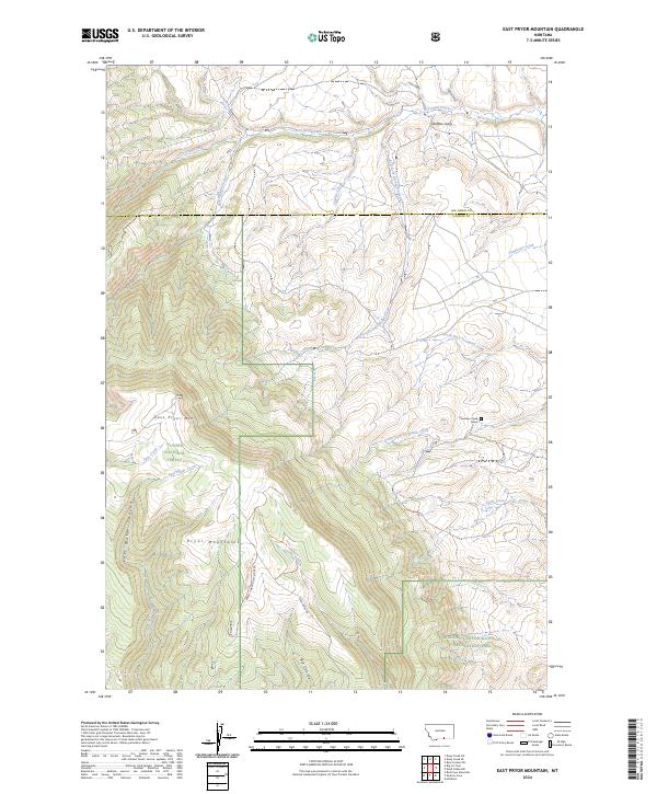 East Pryor Mountain topographic map thumbnail