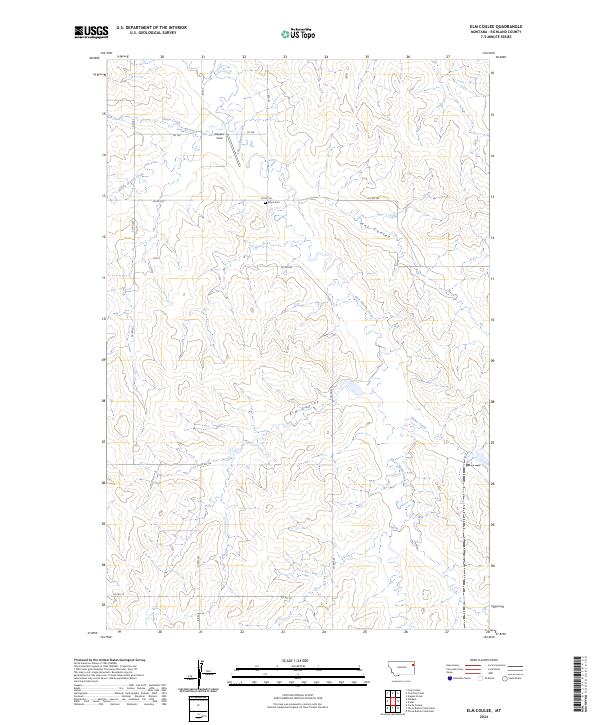 Elm Coulee topographic map thumbnail