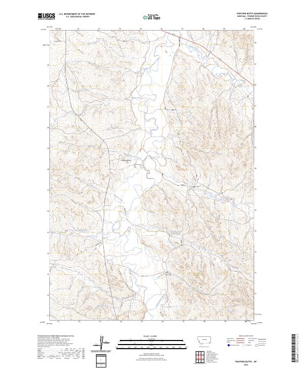 Fighting Butte 2024 topographic map thumbnail