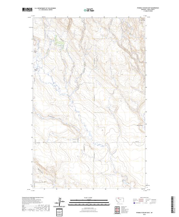Fivemile Coulee East topographic map thumbnail