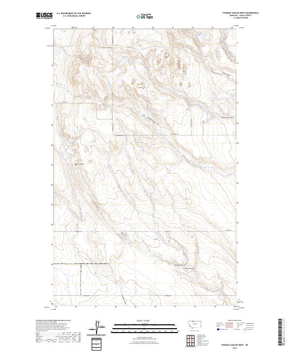 Fivemile Coulee West topographic map thumbnail