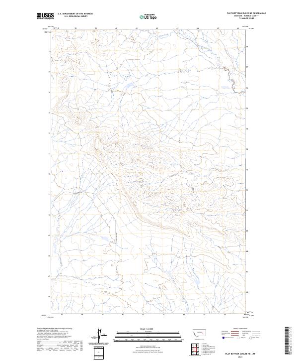 Flat Bottom Coulee NE topographic map thumbnail