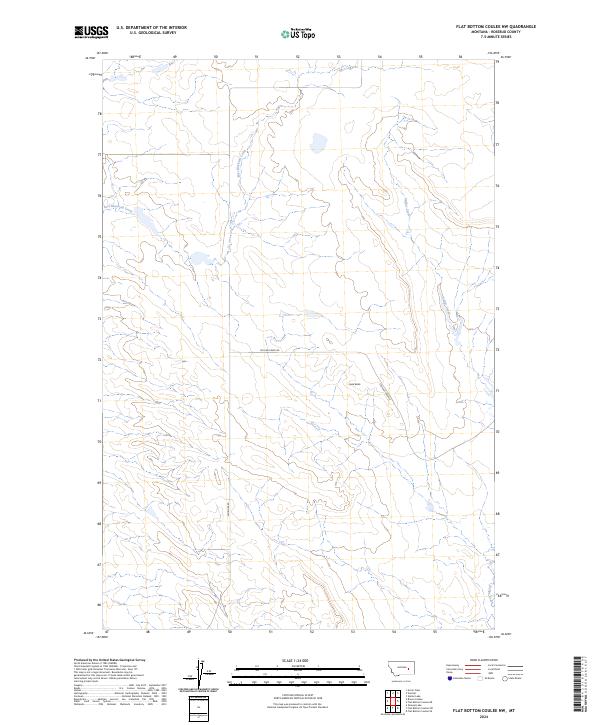 Flat Bottom Coulee NW topographic map thumbnail