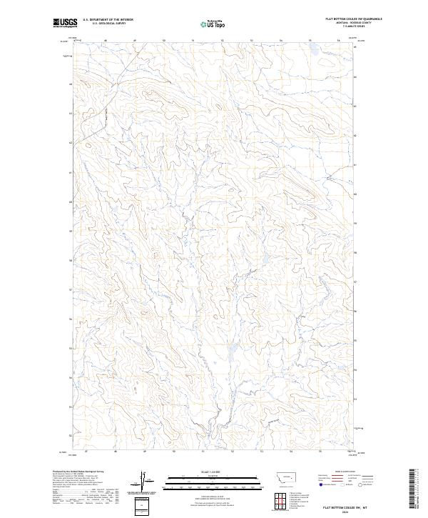 Flat Bottom Coulee SW topographic map thumbnail