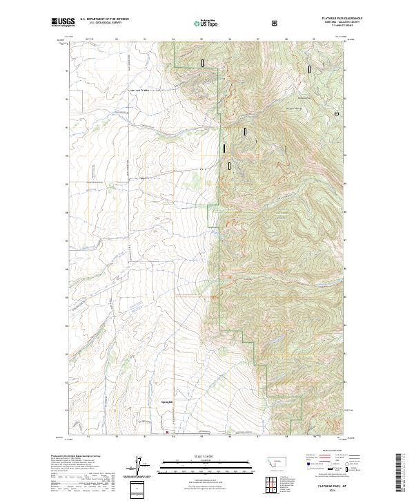 Flathead Pass topographic map thumbnail
