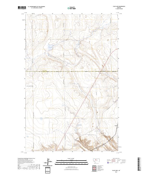 Flick Lake topographic map thumbnail