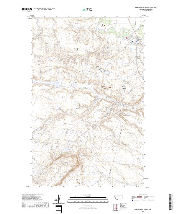 Fort Belknap Agency topographic map thumbnail