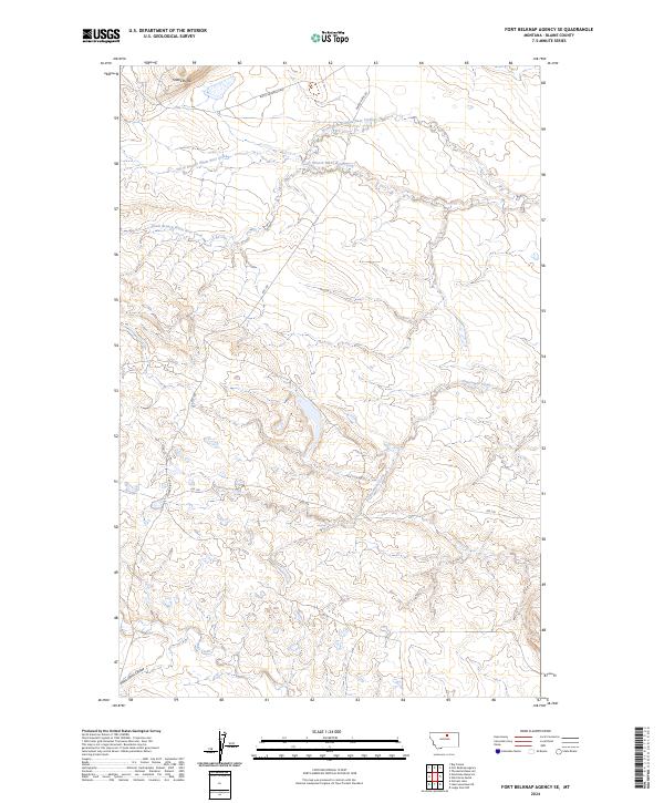 Fort Belknap Agency SE topographic map thumbnail