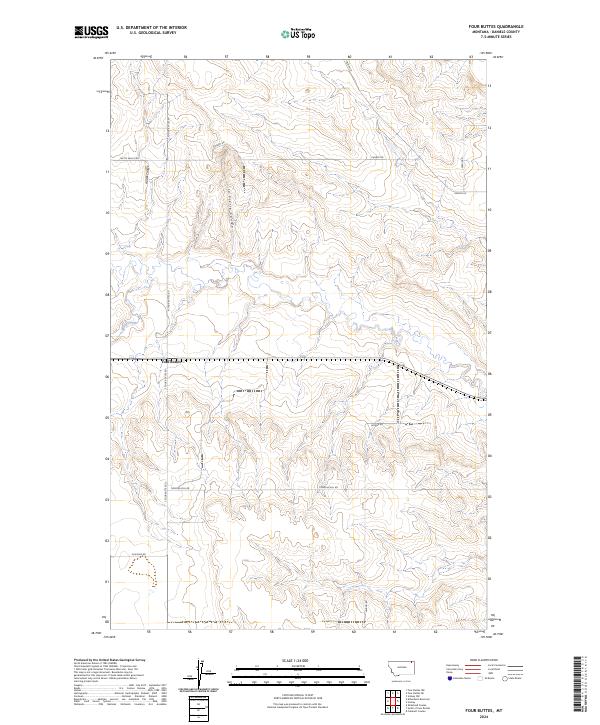 Four Buttes 2024 topographic map thumbnail