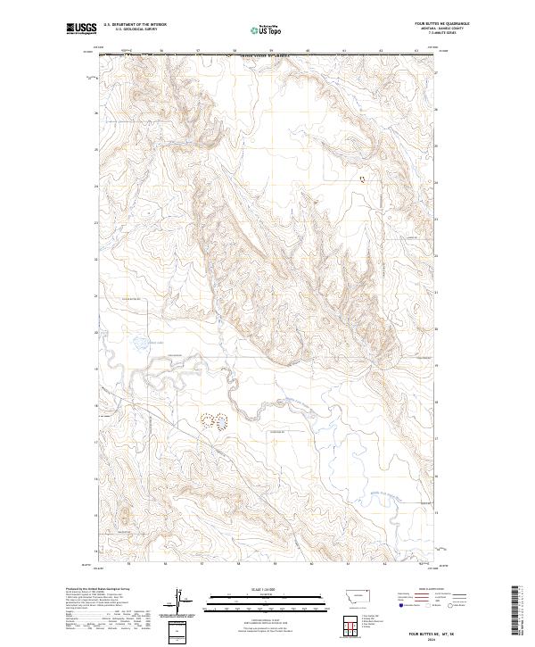 Four Buttes NE topographic map thumbnail