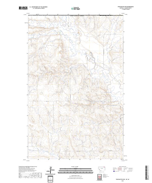 Four Buttes NW topographic map thumbnail
