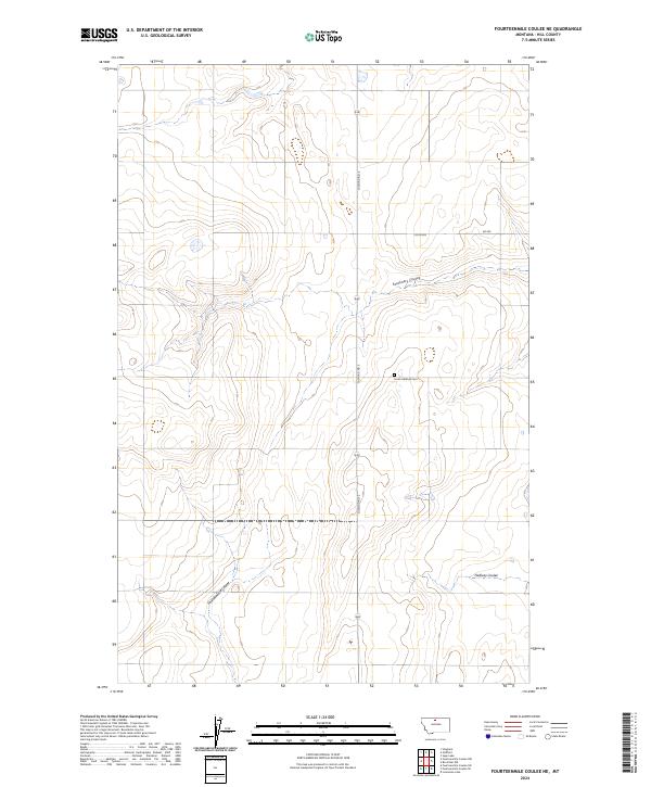 Fourteenmile Coulee NE topographic map thumbnail