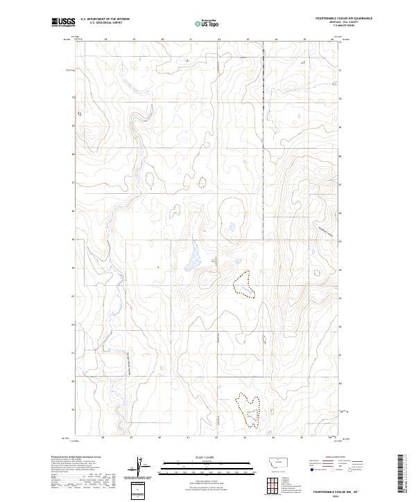 Fourteenmile Coulee NW topographic map thumbnail