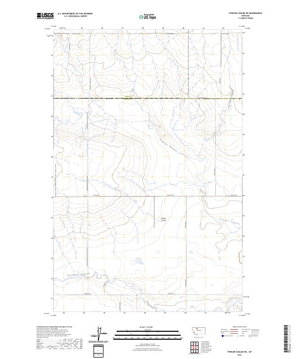 Fowler Coulee NE topographic map thumbnail
