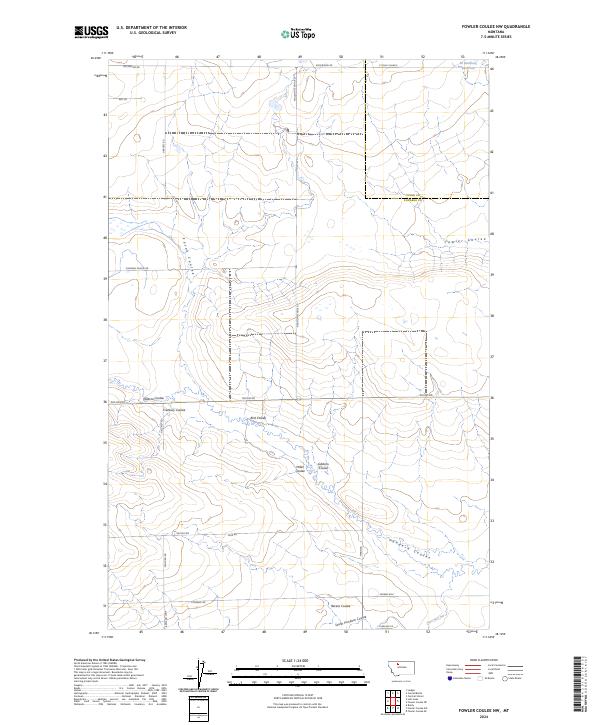 Fowler Coulee NW topographic map thumbnail