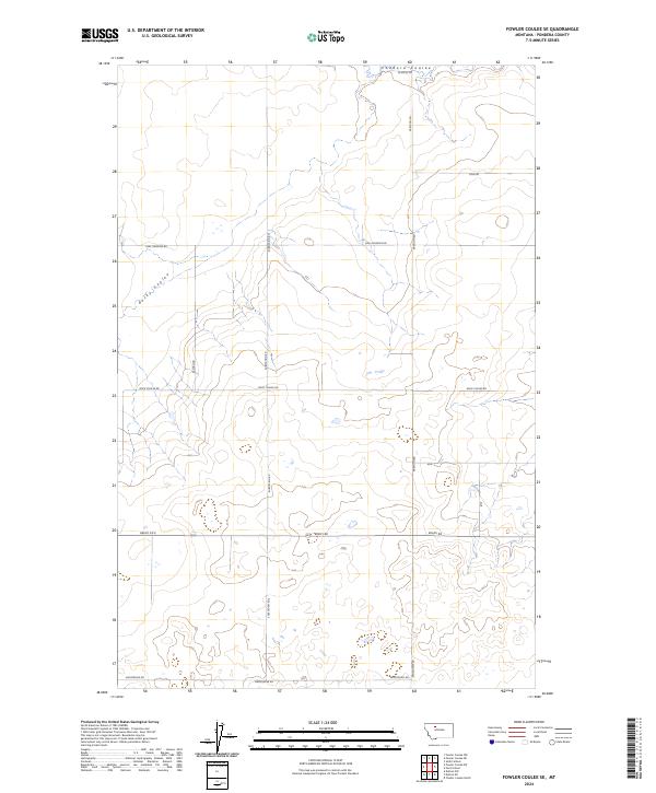 Fowler Coulee SE topographic map thumbnail