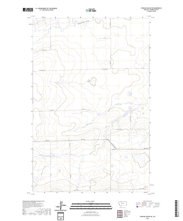 Fowler Coulee SW topographic map thumbnail