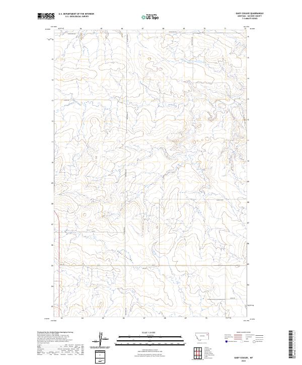Gady Coulee topographic map thumbnail