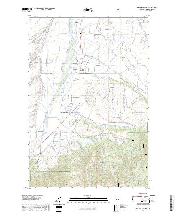 Gallatin Gateway topographic map thumbnail