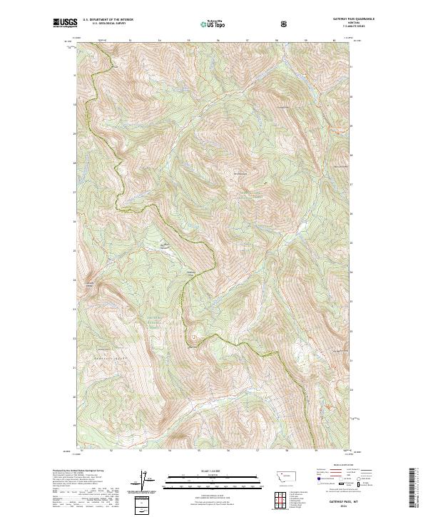 Gateway Pass topographic map thumbnail