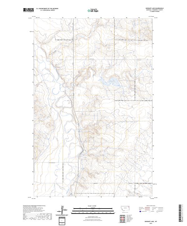 Geddart Lake topographic map thumbnail