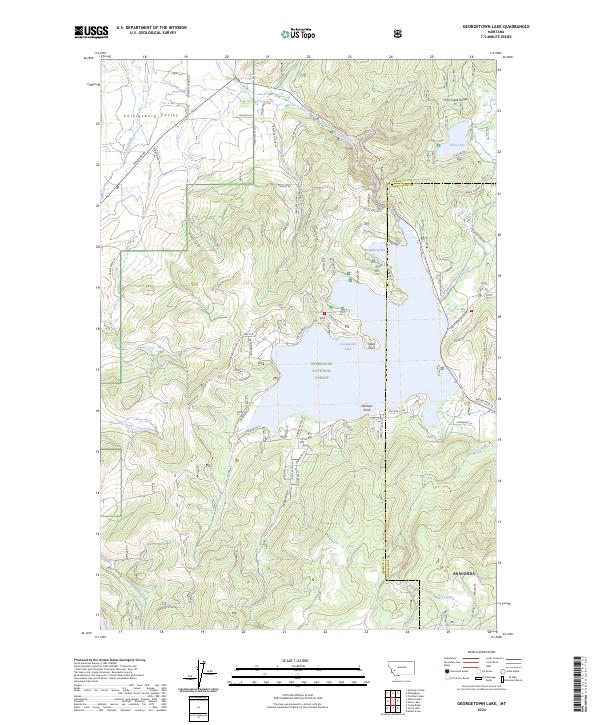 Georgetown Lake topographic map thumbnail